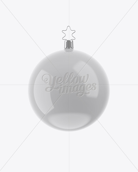 Glossy Christmas Ball Mockup - Front View