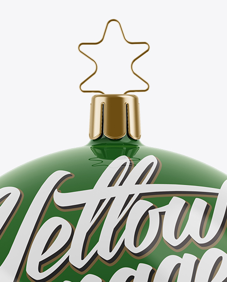 Glossy Christmas Ball Mockup - Front View