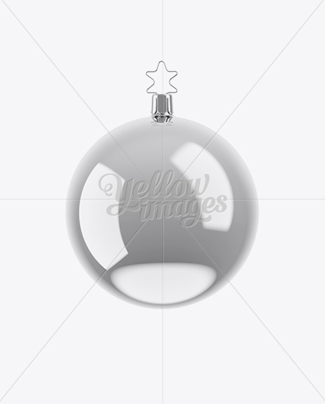 Metallic Christmas Ball Mockup - Front View