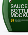 Sauce Bottle in Shrink Sleeve Mockup - Front View