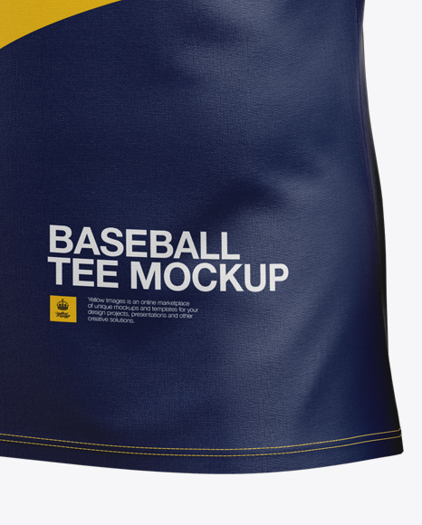 Men's Baseball T-shirt with Long Sleeves Mockup - Halfside View