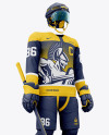 Men’s Full Ice Hockey Kit with Visor mockup (Hero Shot)