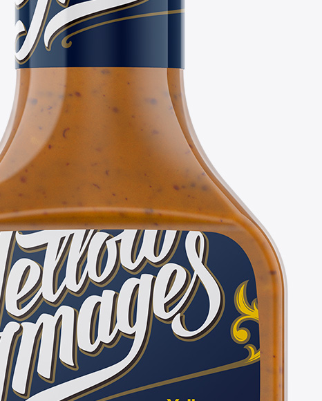 Plastic Bottle with Sauce Mockup - Front View