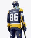 Men’s Full Ice Hockey Kit with Visor mockup (Hero Back Shot)