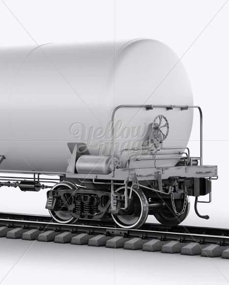 Railroad Tank Car Mockup - Halfside View