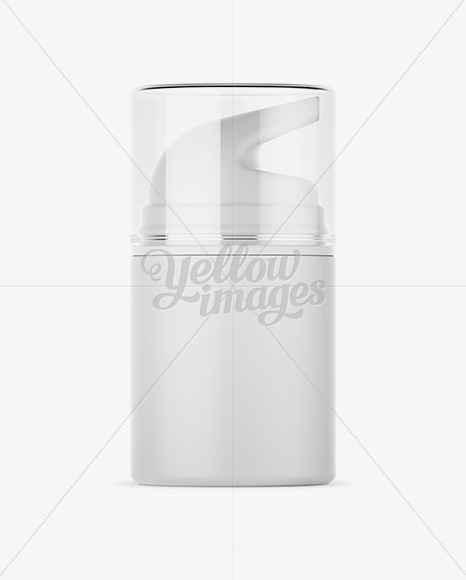 Matte Cream Bottle with Pump Mockup - Front View