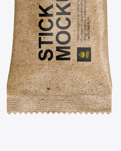 Kraft Stick Sachet Mockup - Front View Kraft Stick Sachet Mockup - Front View