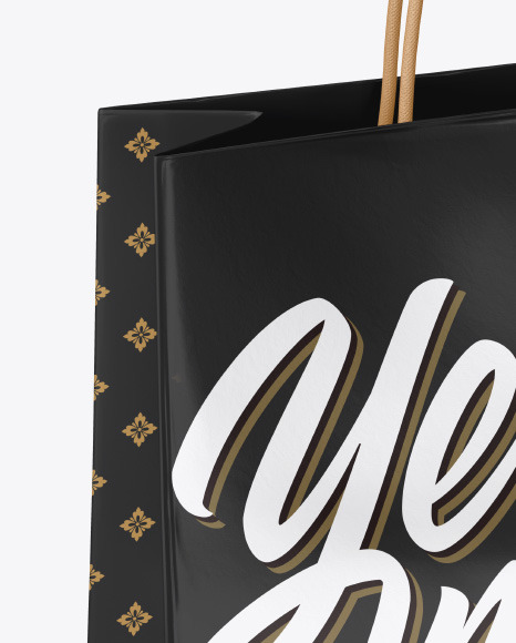 Glossy Shopping Bag w/ Rope Handles Mockup