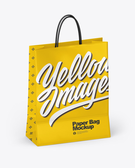 Glossy Shopping Bag w/ Rope Handles Mockup