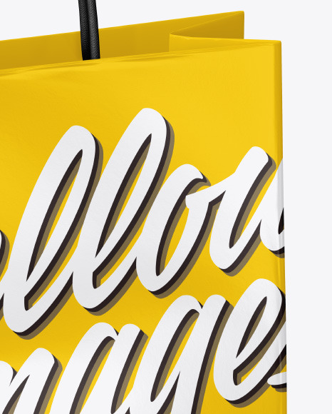 Glossy Shopping Bag w/ Rope Handles Mockup