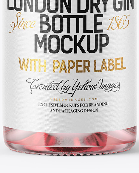 Clear Glass Gin Bottle Mockup