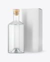 Clear Glass Gin Bottle with Box Mockup