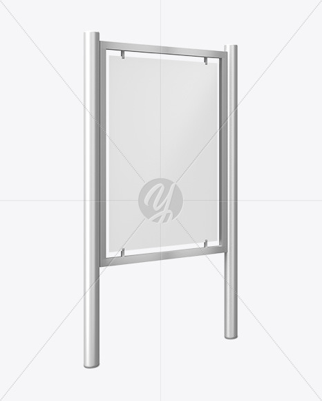 Advertising Board Mockup - Half Side View