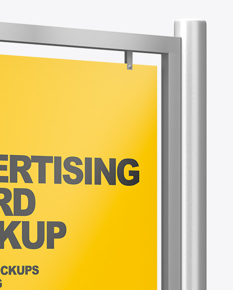 Advertising Board Mockup - Half Side View