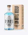 Clear Glass Gin Bottle with Box Mockup