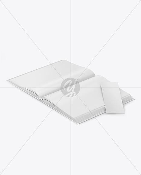 Opened Book with Bookmark Mockup