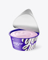 Opened Glossy Yogurt Cup Mockup