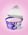 Opened Glossy Yogurt Cup Mockup