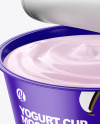 Opened Glossy Yogurt Cup Mockup