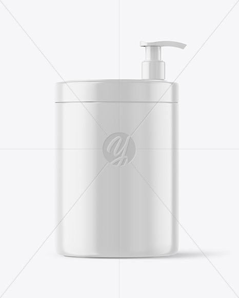 Glossy Jar with Pump Mockup