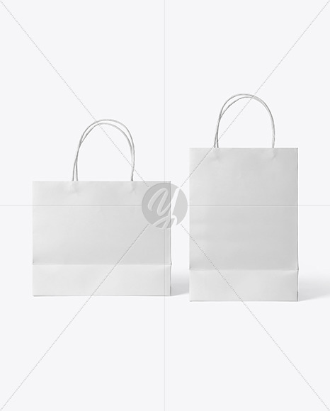 Two Paper Shopping Bags Mockup