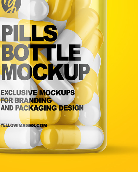 Clear Pills Bottle Mockup