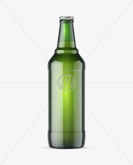 600ml Green Beer Bottle Mockup