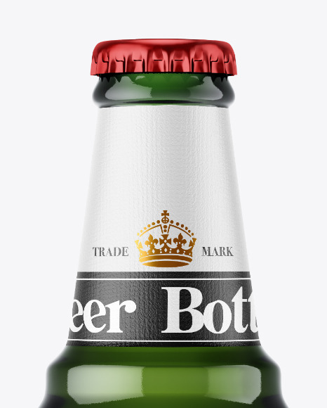 600ml Green Beer Bottle Mockup