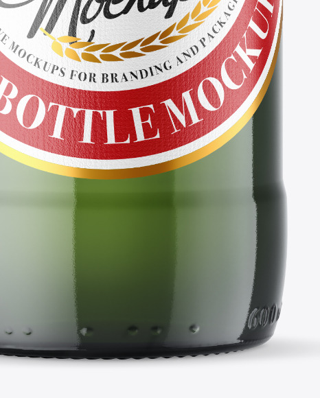 600ml Green Beer Bottle Mockup