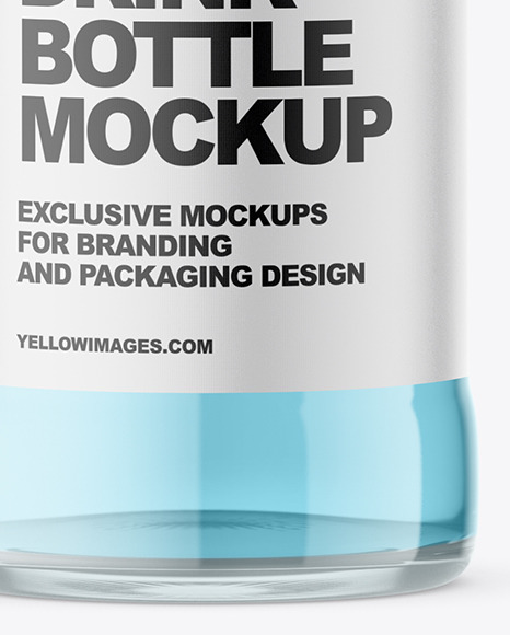 Clear Glass Drink Bottle Mockup