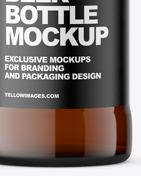 Amber Glass Bottle Mockup