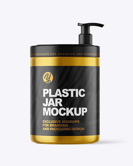 Metallic Jar with Pump Mockup