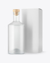 Frosted Glass Gin Bottle with Box Mockup