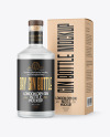 Frosted Glass Gin Bottle with Box Mockup