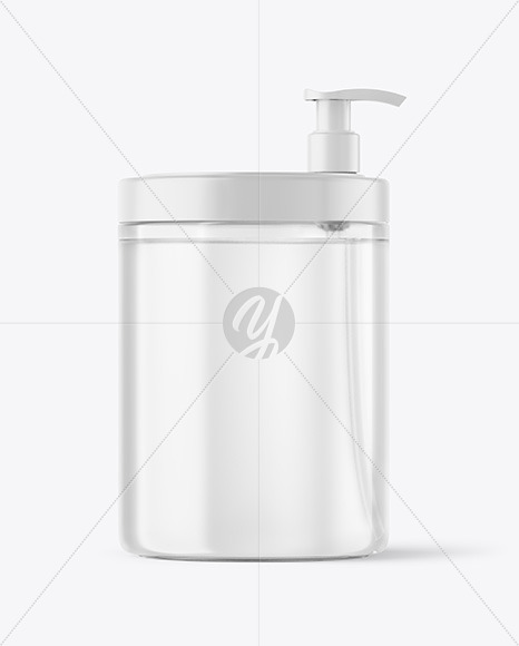 Clear Jar with Pump Mockup