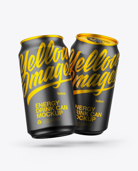 Two Matte Metallic Cans Mockup