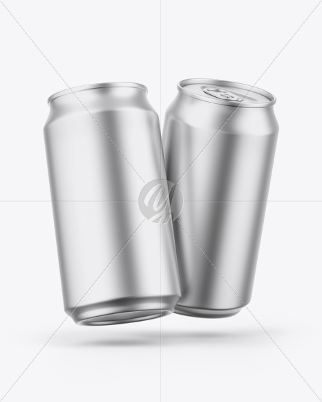 Two Matte Metallic Cans Mockup