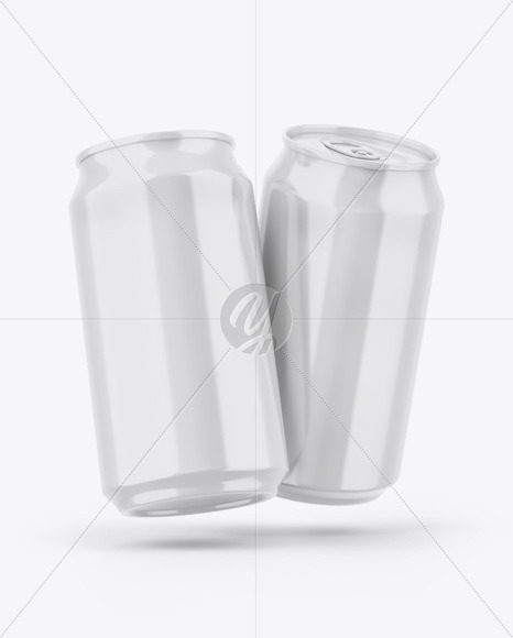 Two Glossy Cans Mockup