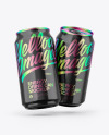 Two Glossy Cans Mockup