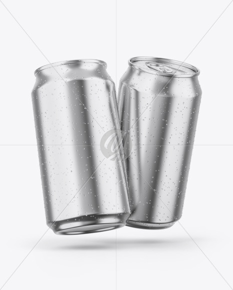 Two Glossy Metallic Cans Mockup