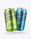 Two Glossy Metallic Cans Mockup