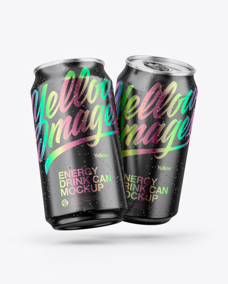 Two Glossy Metallic Cans Mockup