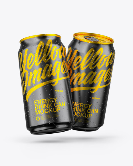 Two Glossy Metallic Cans Mockup