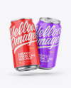 Two Metallic Cans W/ Glossy Finish Mockup Two Metallic Cans W/ Glossy Finish Mockup