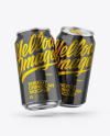 Two Metallic Cans W/ Glossy Finish Mockup Two Metallic Cans W/ Glossy Finish Mockup