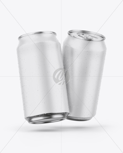 Two Metallic Cans W/ Matte Finish Mockup