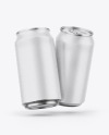 Two Metallic Cans W/ Matte Finish Mockup