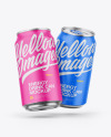 Two Metallic Cans W/ Matte Finish Mockup