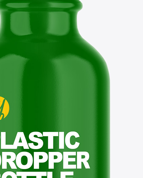 Glossy Plastic Dropper Bottle Mockup