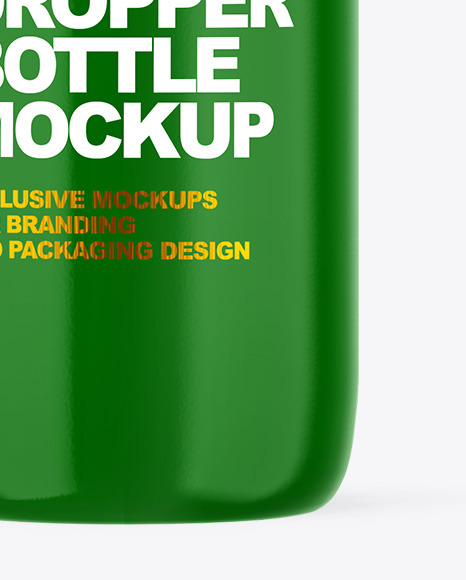 Glossy Plastic Dropper Bottle Mockup